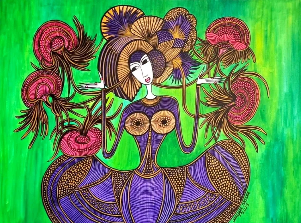 Faces Series, 2023. Acrylic on canvas. 23.62 x 31.49 in (60 x 80 cm).