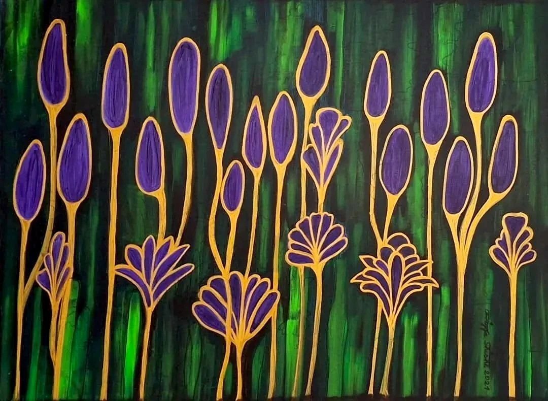 Floral Series, 2021. Acrylic on canvas. 23.62 x 31.49 in (60 x 80 cm).