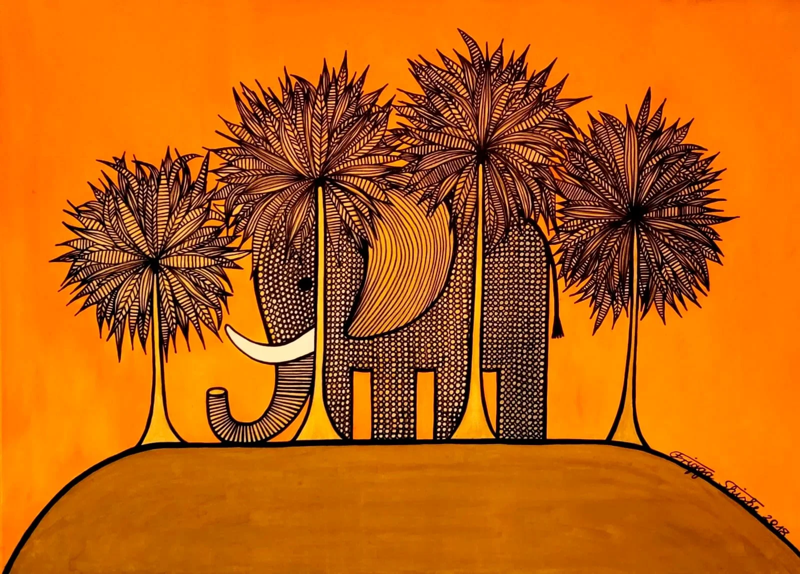 Animal Series, 2018 Acrylic on canvas.  50 x 70 cm (19.68 x 27.16 in).