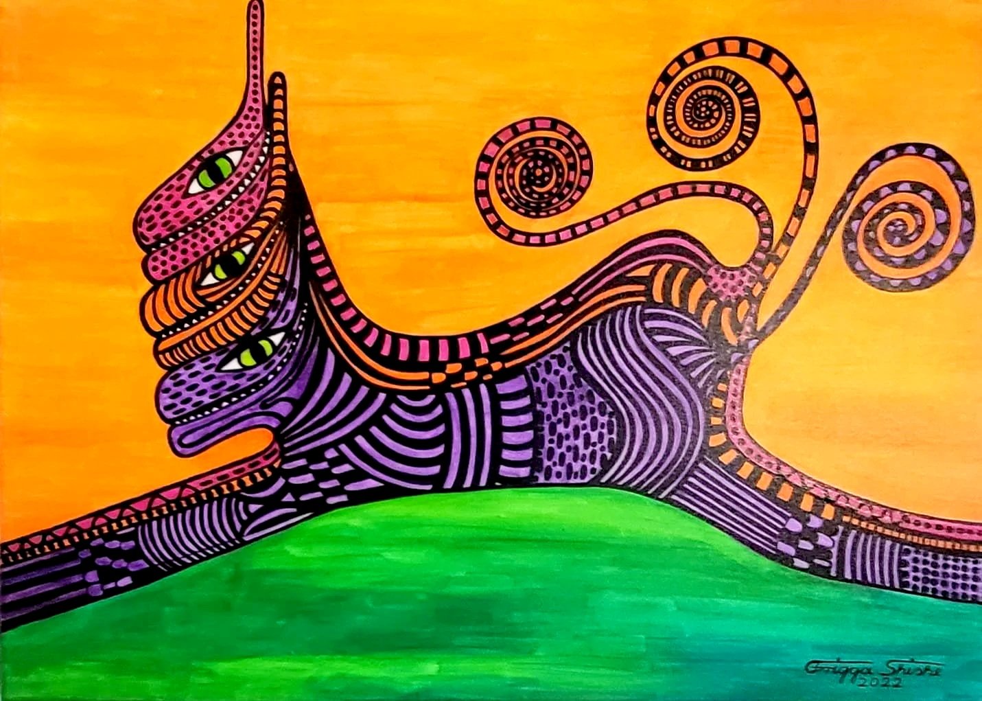 Animal Series, 2022. Acrylic on canvas.  50 x 70 cm (19.68 x 27.16 in).