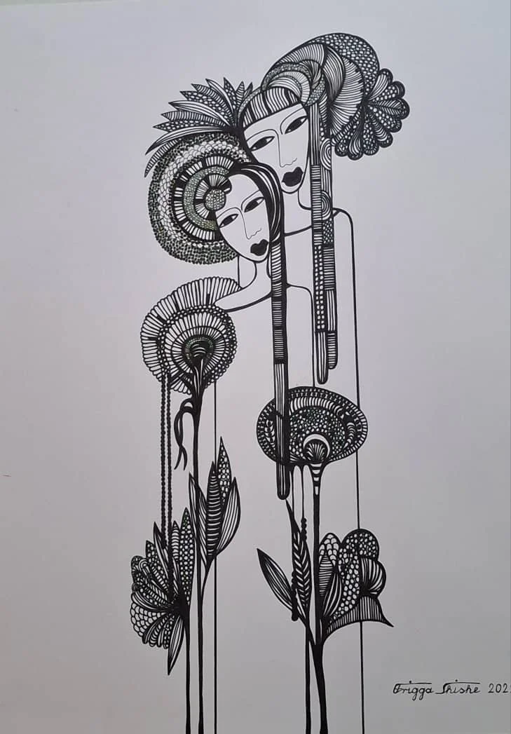 Faces Series, 2022. Permanent maker on paper.  
48 x 60 in (121.92 x 152.4 cm).