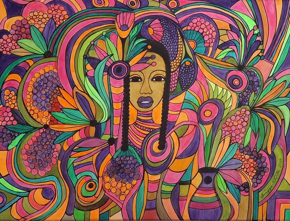 Faces Series, 2024. Acrylic on canvas. 23.62 x 31.49 in (60 x 80 cm).