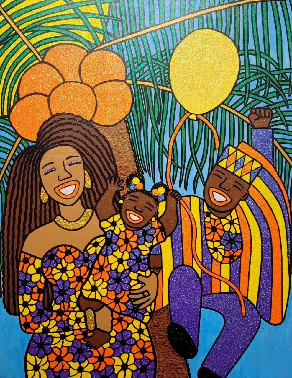 Becoming of Women I, 2022.
Acrylic and glitter on canvas.
48 x 60 in.
Available