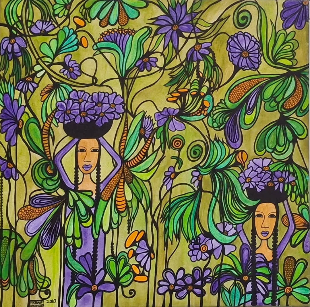 Faces Series, 2010. Acrylic on canvas. 15.74 x 15.74 in (40 x 40 cm).