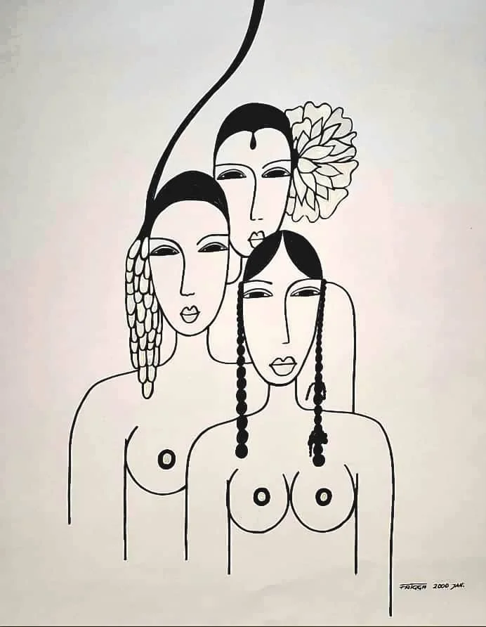  Faces Series, 2000. Permanent maker on paper.  
48 x 60 in (121.92 x 152.4 cm).