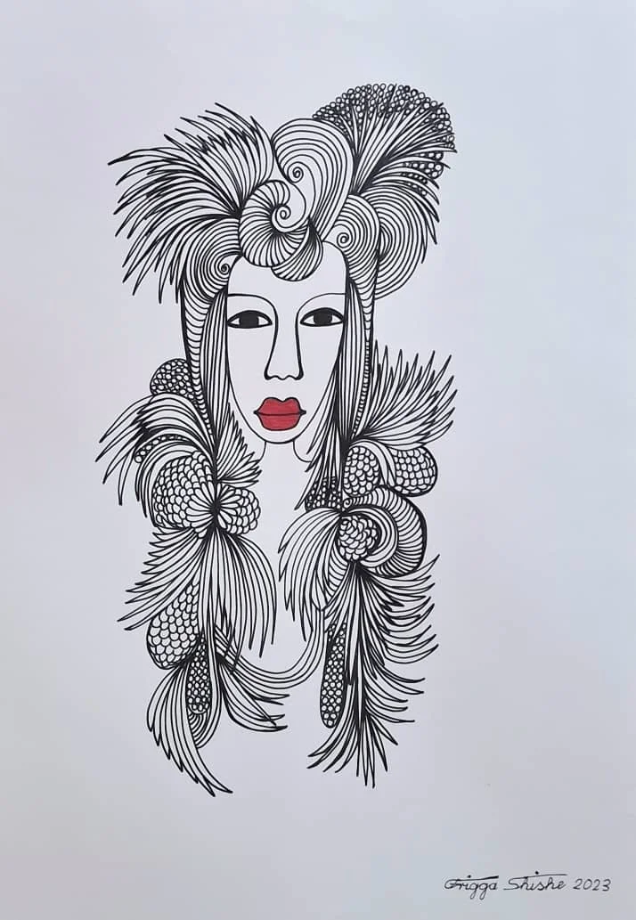 Faces Series, 2023.  Acrylic and permanent maker on paper.  
48 x 60 in (121.92 x 152.4 cm). 