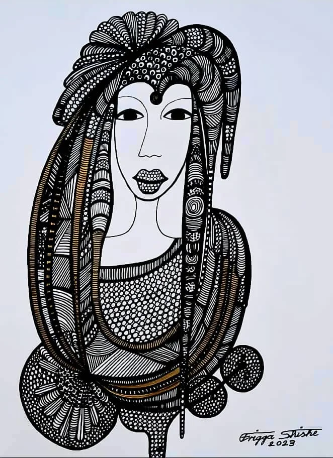 Faces Series, 2023.  Acrylic and permanent maker on paper.  
48 x 60 in (121.92 x 152.4 cm). 