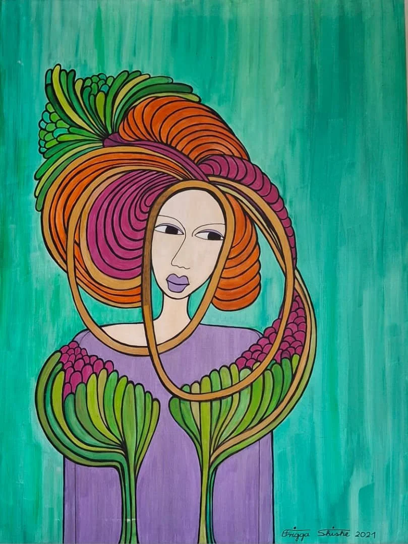 Faces Series, 2021. Acrylic on canvas. 23.62 x 31.5 in (60 x 80 cm).