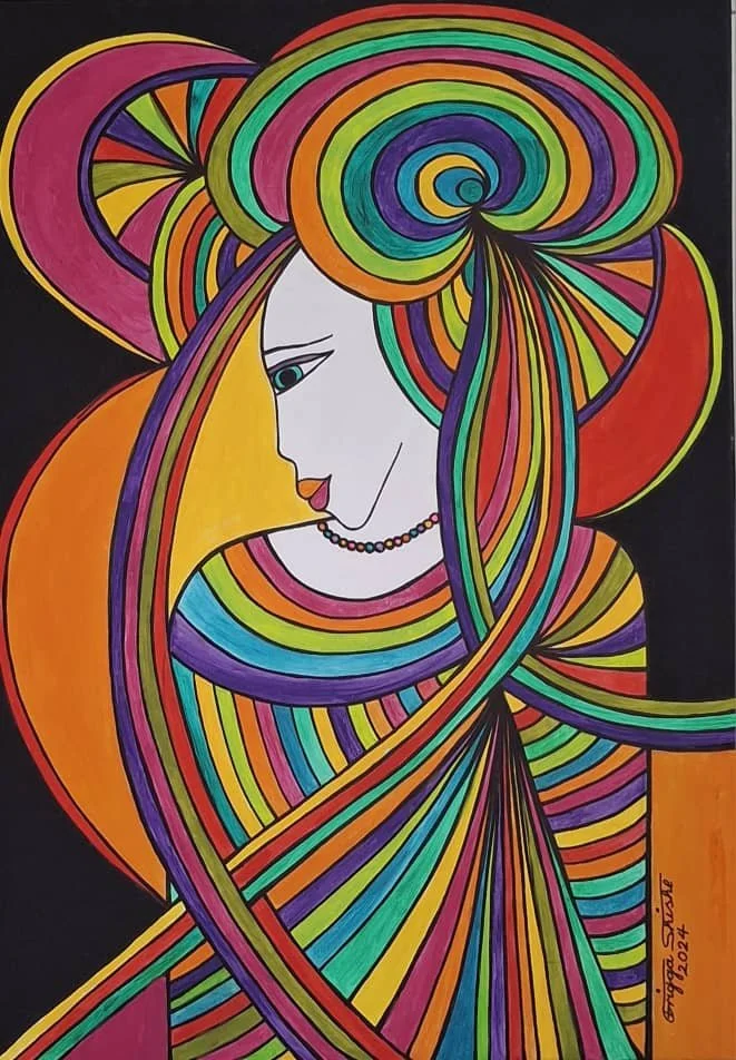 Faces Series, 2020. Acrylic on canvas. 19.68 x 27.55 in (50 x 70 cm).