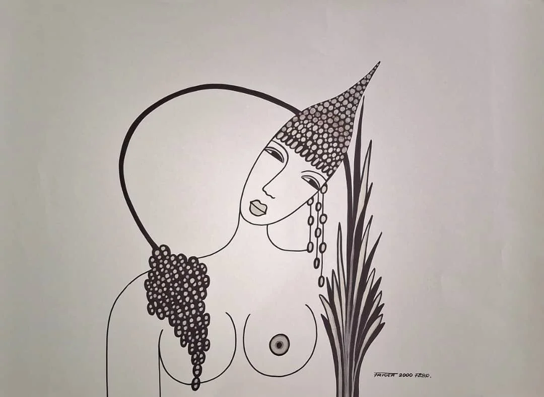 Faces Series, 2000. Permanent maker on paper.  
48 x 60 in (121.92 x 152.4 cm).