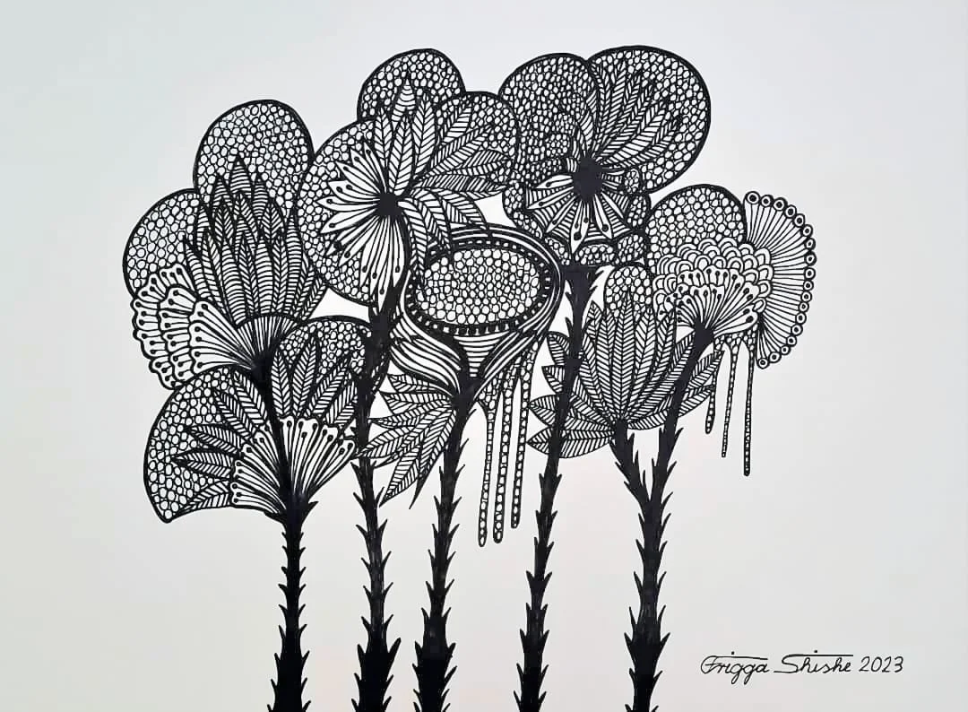 2023. Marker on paper - 25.6 x 19.6 in / 65 x 50 cm. Floral Series