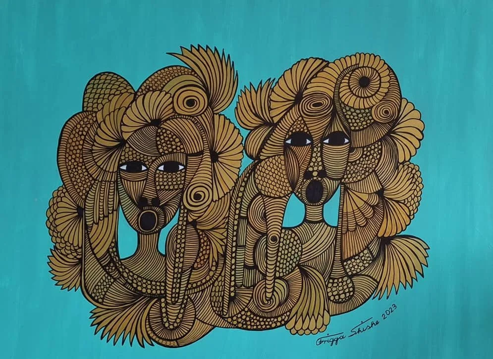 Faces Series, 2023. Acrylic on canvas. 23.62 x 31.49 in (60 x 80 cm).