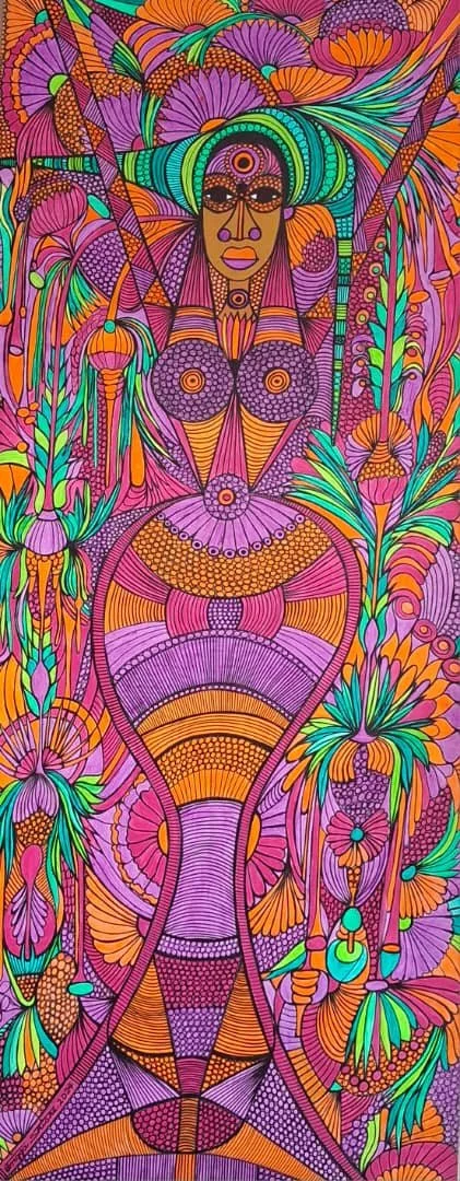 Faces Series, 2024. Acrylic on canvas. 19.68 x 47.24 in (50 x 120 cm).