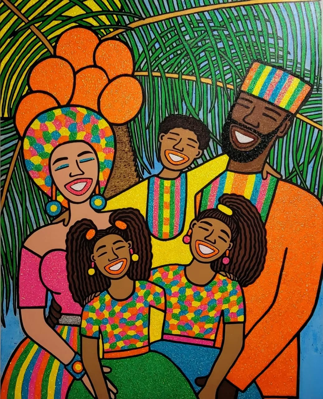 One Becomes Many I, 2022.
Acrylic and glitter on canvas.
48 x 60 in.
Available