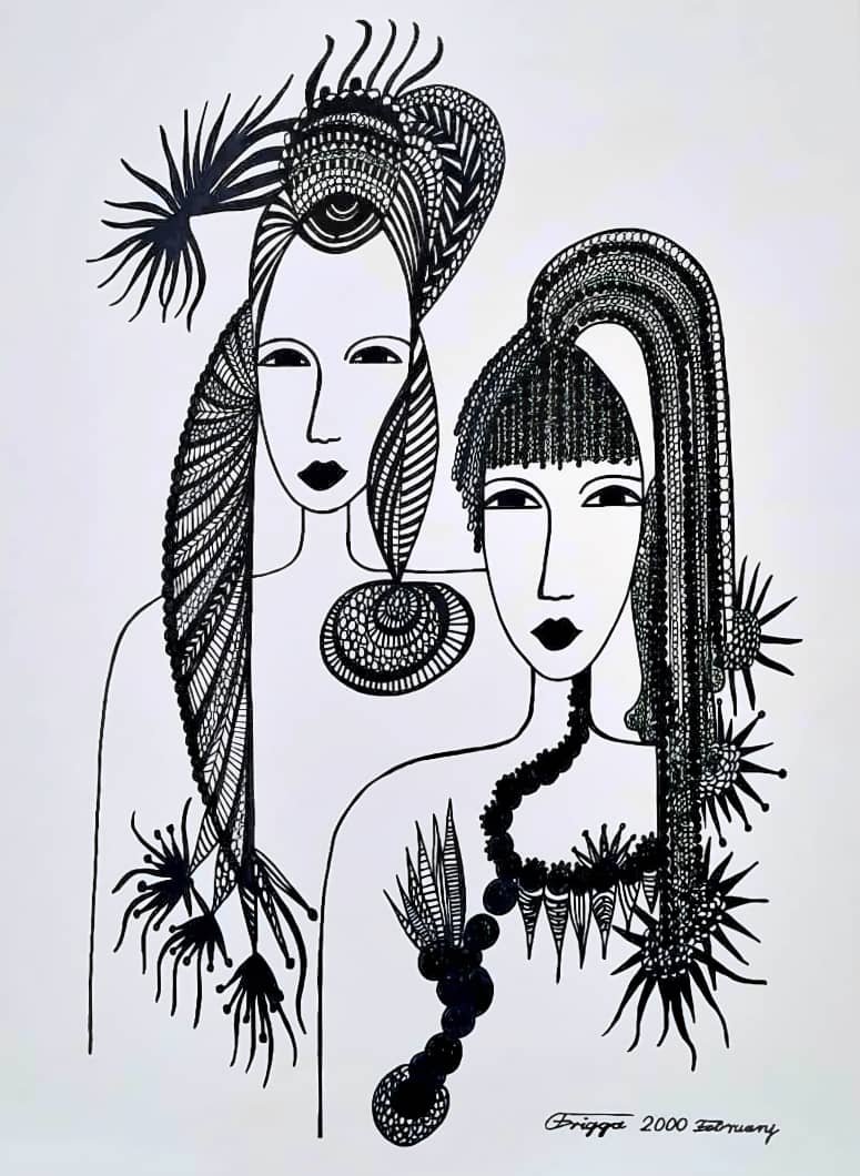 Faces Series, 2000. Permanent maker on paper.  
48 x 60 in (121.92 x 152.4 cm).