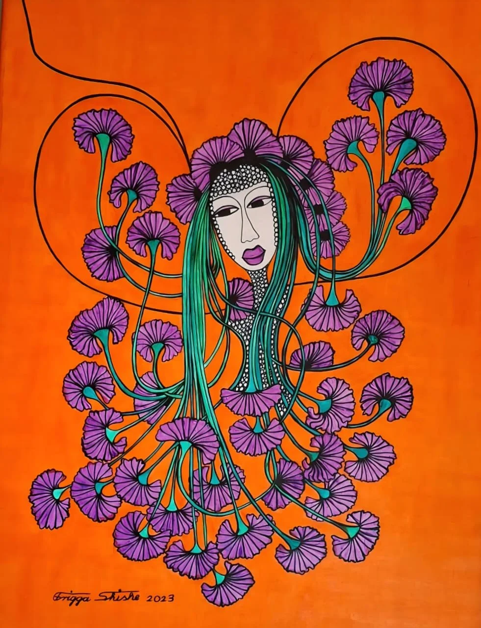 Faces Series, 2023. Acrylic on canvas. 23.62 x 31.49 in (60 x 80 cm).