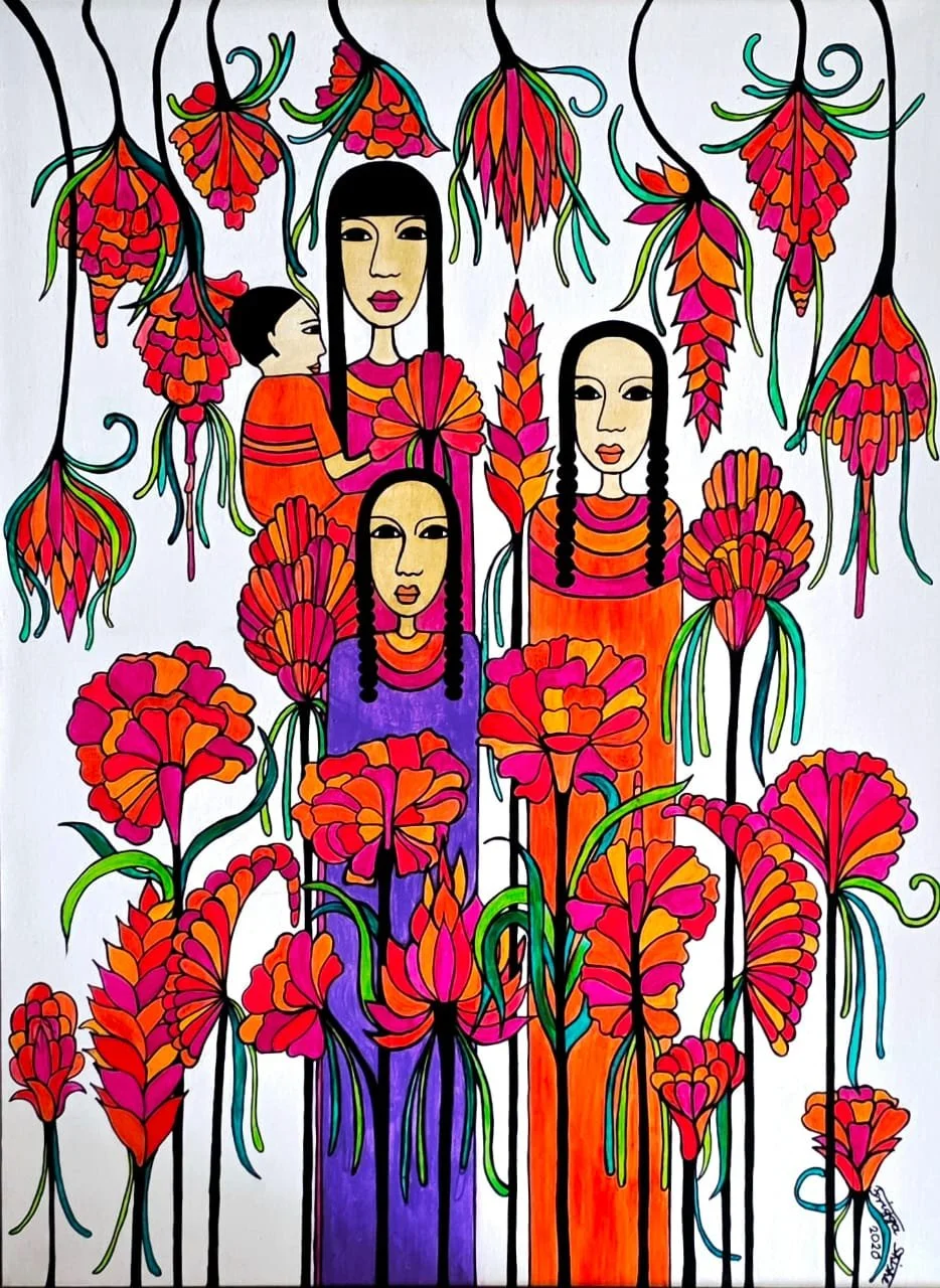 Faces Series, 2020. Acrylic on canvas. 23.62 x 31.5 in (60 x 80 cm).