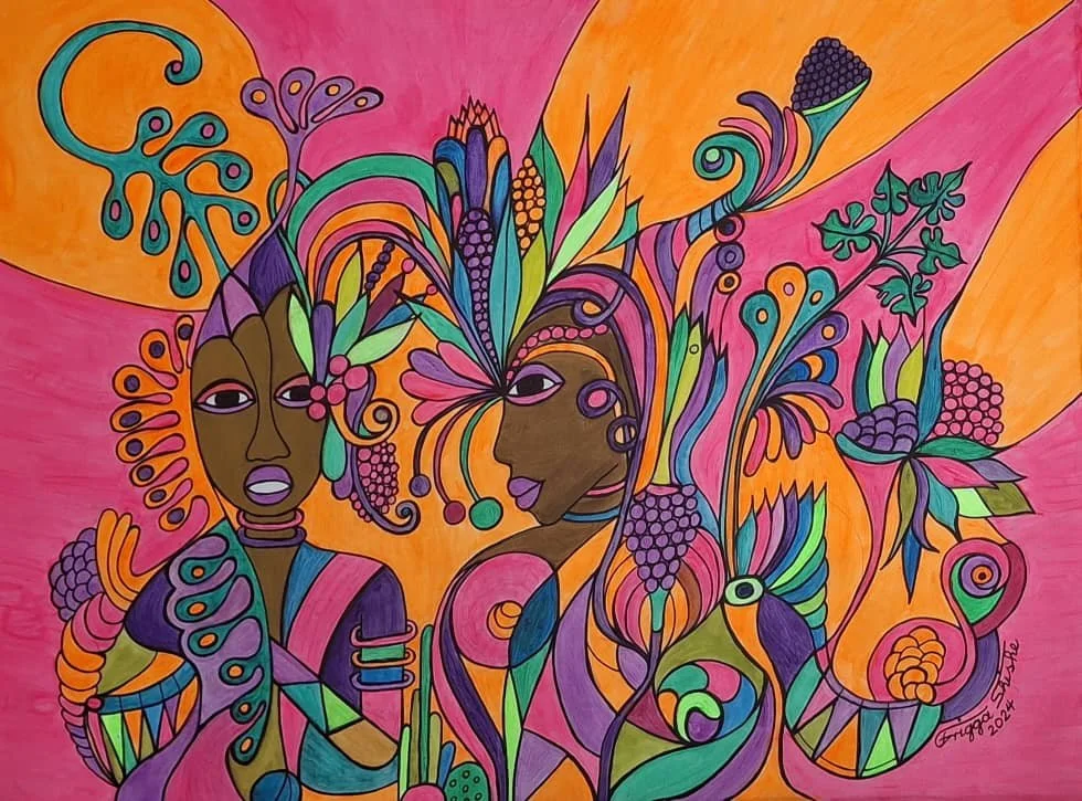 Faces Series, 2024. Acrylic on canvas. 23.62 x 31.49 in (60 x 80 cm).