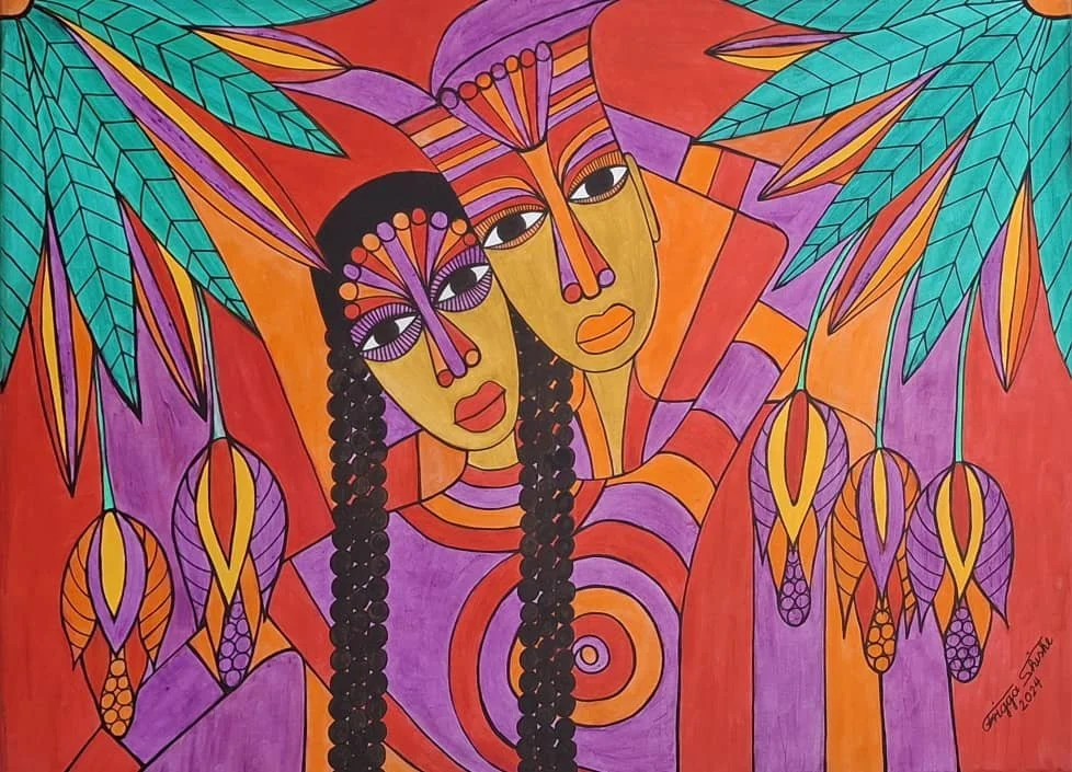 Faces Series, 2024. Acrylic on canvas. 23.62 x 31.49 in (60 x 80 cm).