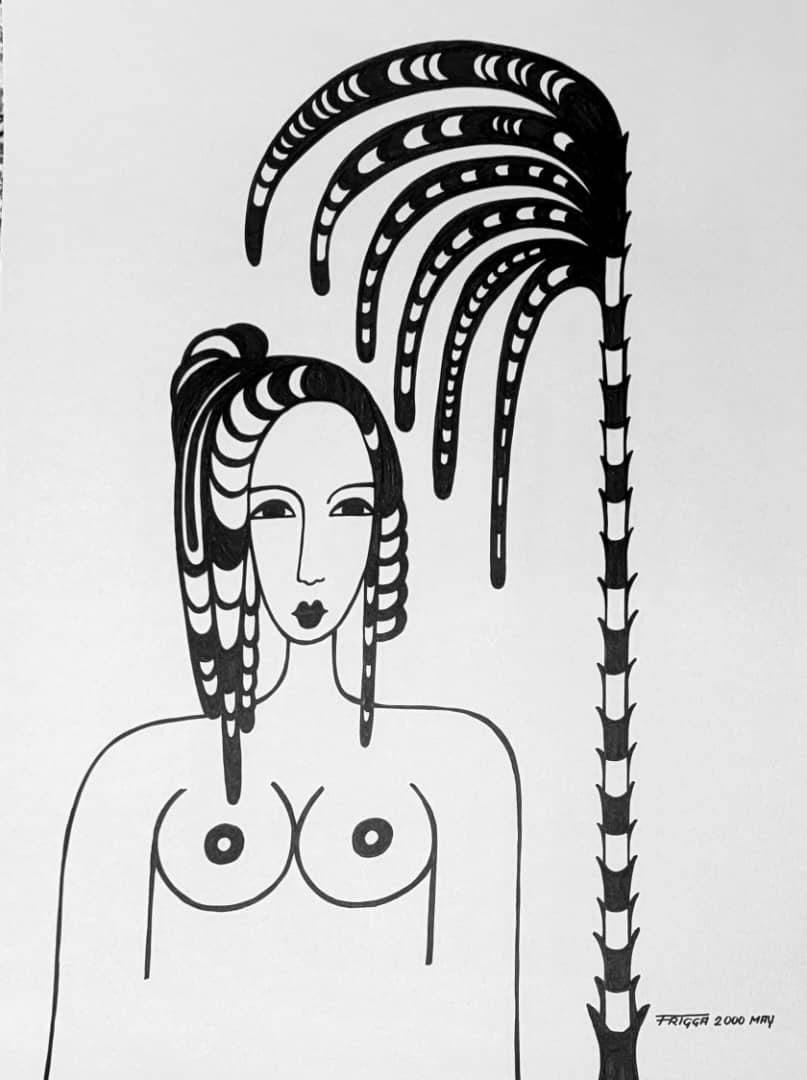 Faces Series, 2000. Permanent maker on paper.  
48 x 60 in (121.92 x 152.4 cm).