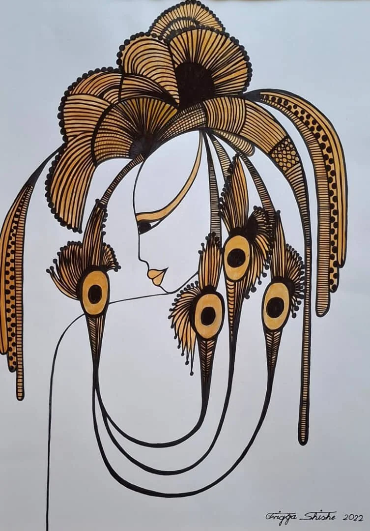 Faces Series, 2022.  Acrylic and permanent maker on paper.  
48 x 60 in (121.92 x 152.4 cm). 