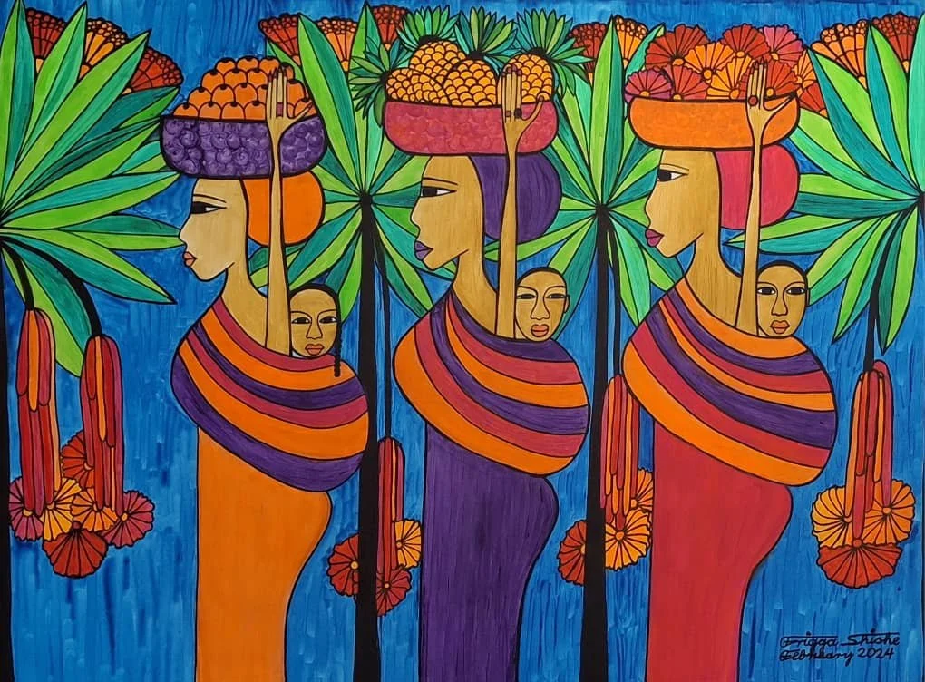 Faces Series, 2024. Acrylic on canvas. 23.62 x 31.49 in (60 x 80 cm).