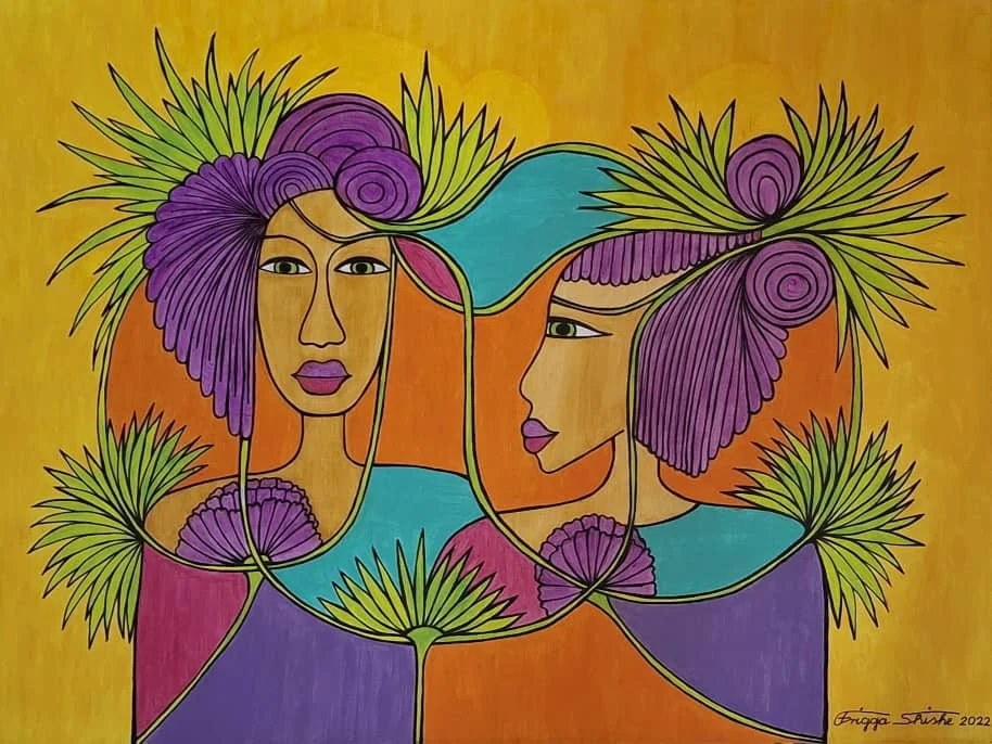 Faces Series, 2022. Acrylic on canvas. 23.62 x 31.49 in (60 x 80 cm).