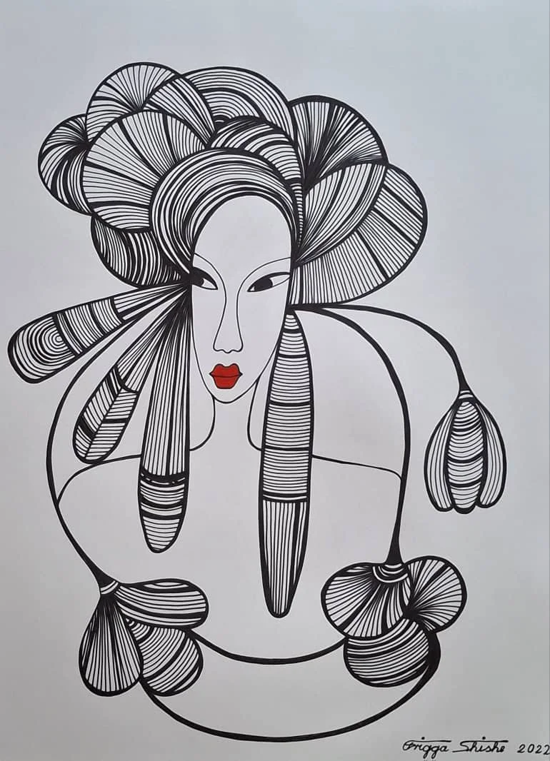 Faces Series, 2022. Permanent maker on paper.  
48 x 60 in (121.92 x 152.4 cm).