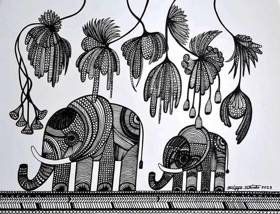 Elephant Series, 2023. Marker on paper. 50 x 65 cm (19.62 x 25.62 in).