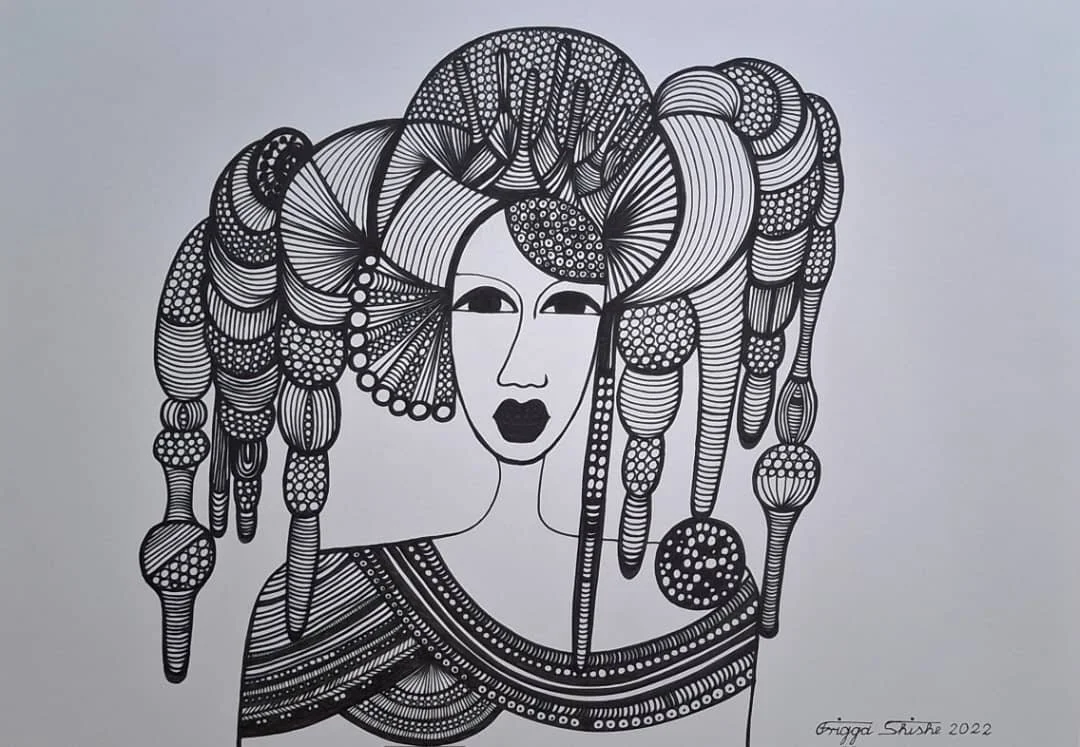 Faces Series, 2022. Permanent maker on paper.  
48 x 60 in (121.92 x 152.4 cm).