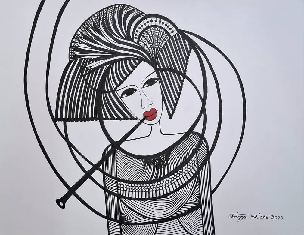 Faces Series, 2023.  Acrylic and permanent maker on paper.  
48 x 60 in (121.92 x 152.4 cm). 