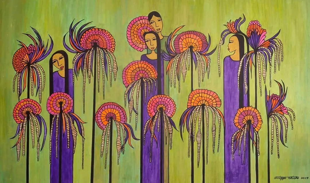 Faces Series, 2017. Acrylic on canvas. 23.62 x 39.37 in (60 x 100 cm).