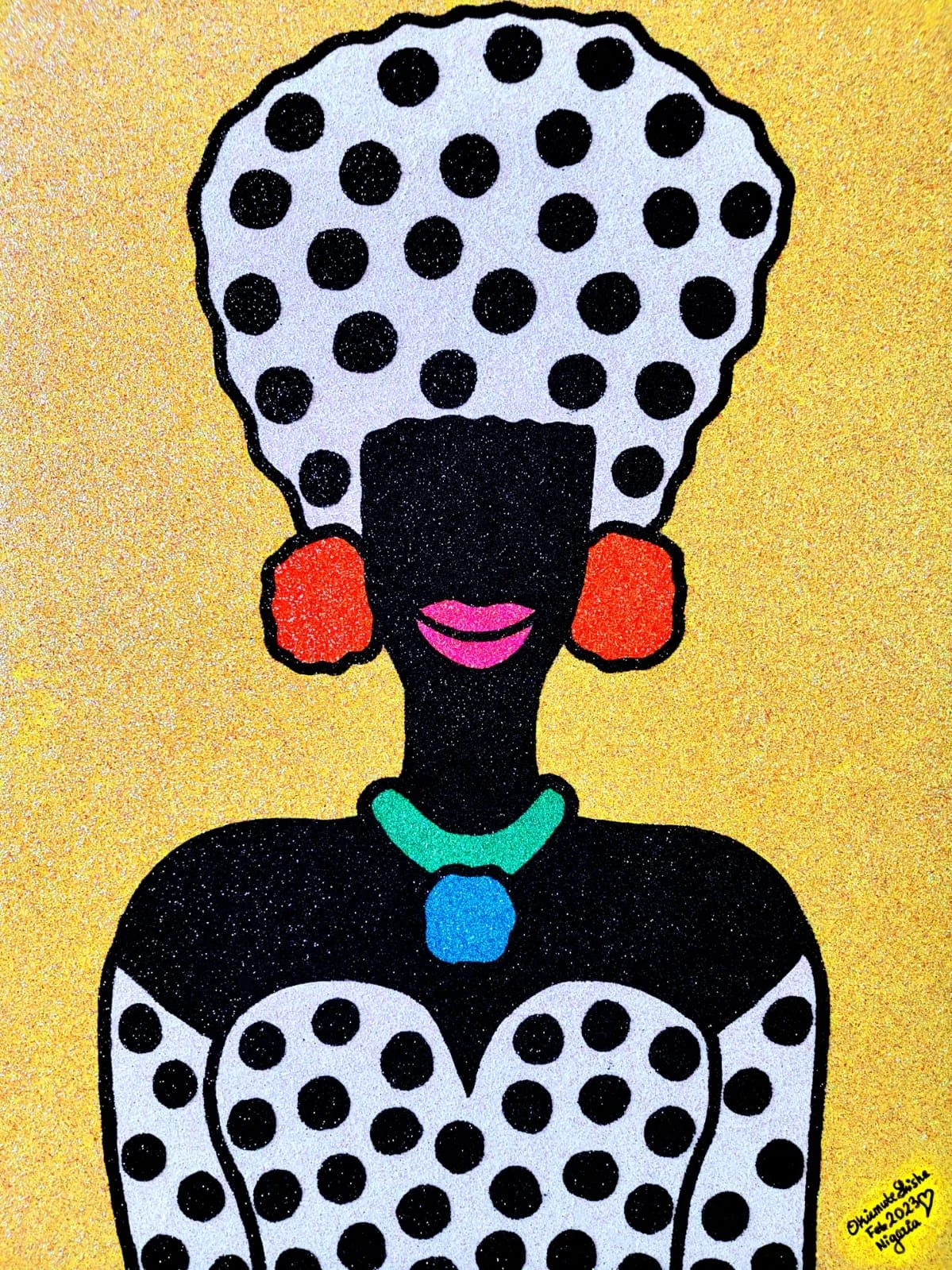 Vibrant Beauty, 2023. 
Acrylic and glitter on canvas. 
36 x 48 in (91.4 x 121.92 cm). 
Blooming Beauty Series.