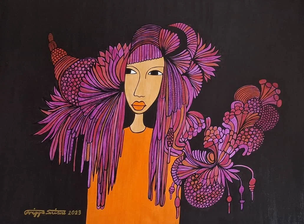 Faces Series, 2023. Acrylic on canvas. 23.62 x 31.49 in (60 x 80 cm).