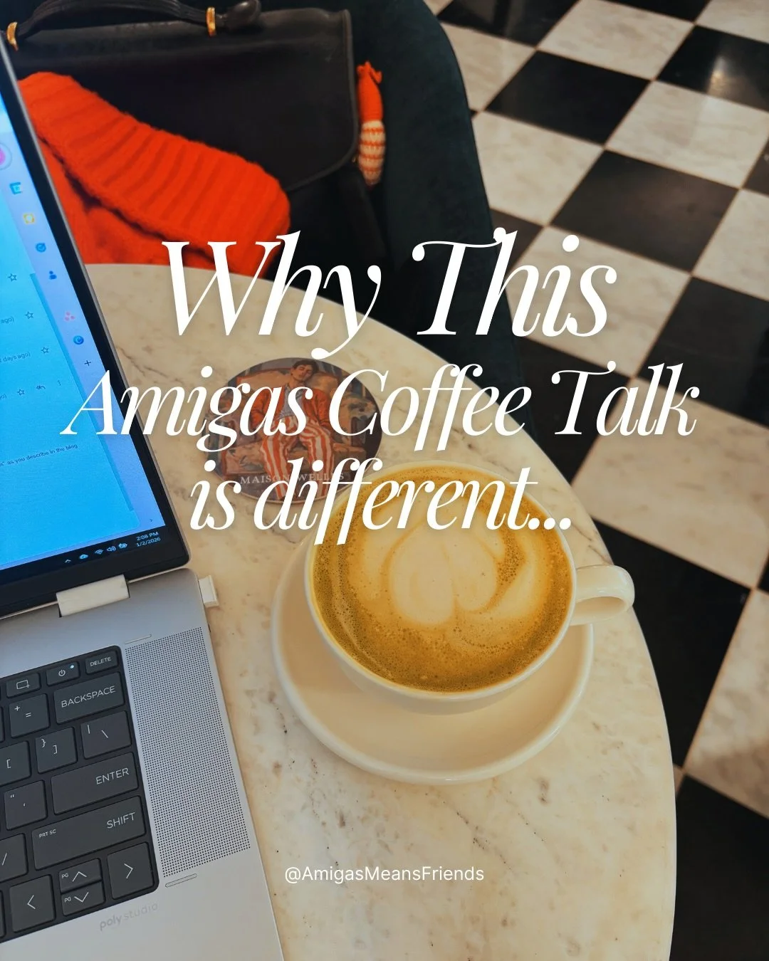 This Amigas Coffee Talk is a little different, in the best way.

Along with our signature connection and conversation, this session includes hands-on learning and live support to help you start shaping your brand story.

You&rsquo;ll walk away with:
