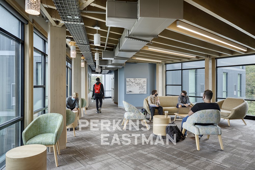 Frostburg State Univ - Residence Hall_Photo Int Bridge Lounge w People_Photograph by Andrew Rugge - Copyright Perkins Eastman.jpg