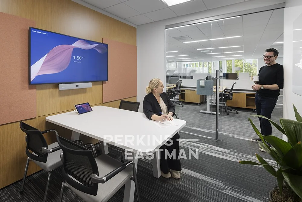 Confidential Pharma Company - HQ_Photo Int Neighborhood Flex Meeting Room w People_Photograph by Andrew Rugge - Copyright Perkins Eastman.jpg
