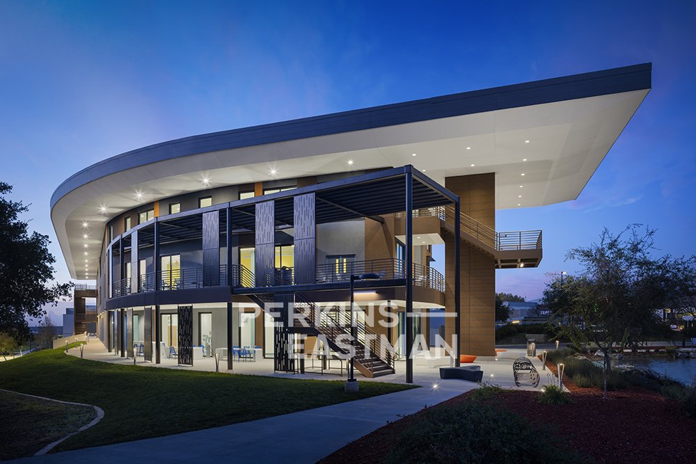 SJE CCD - EVC - Gen Ed & Engineering Bldg_Photo Ext Corner South Dusk_Photograph by Andrew Rugge - Copyright Perkins Eastman.jpg