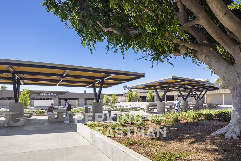 Anaheim UHSD - Magnolia HS_Photo Ext Quad 2 w People_Photograph by Andrew Rugge - Copyright Perkins Eastman.jpg