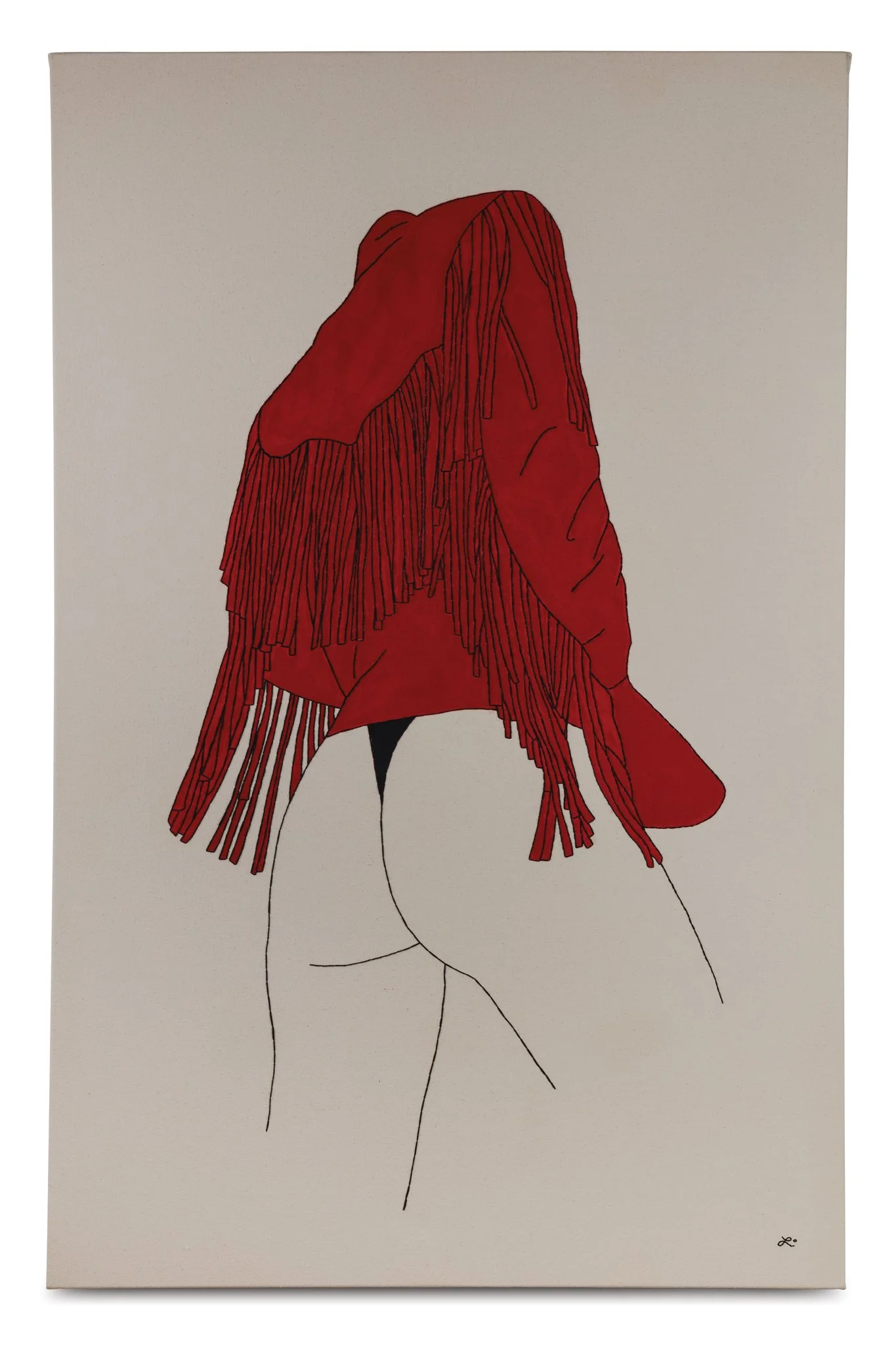 ABOVE SNAKES // 31” x 46” // acrylic and embroidery on raw stretched canvas // 2023 // $10,000