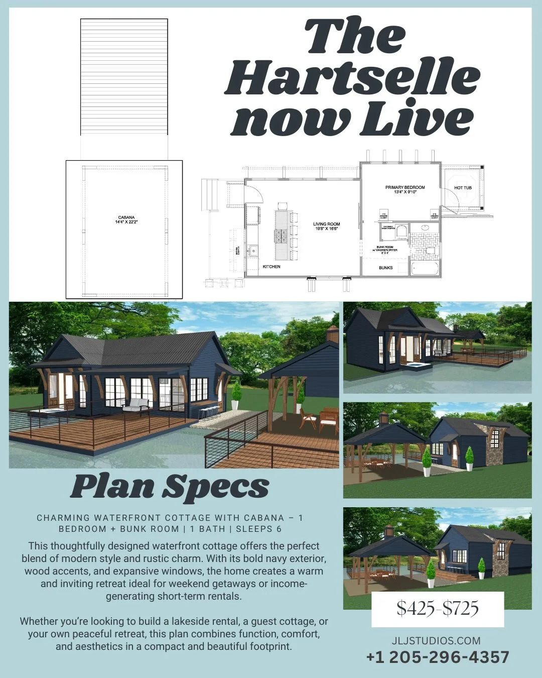 Check out this Charming Waterfront Cottage with Cabana
Exclusive Features:

- Spacious wraparound deck overlooking the water, perfect for relaxing or entertaining

- Covered cabana (14'4" x 22'2") with outdoor dining and lounging space

- O