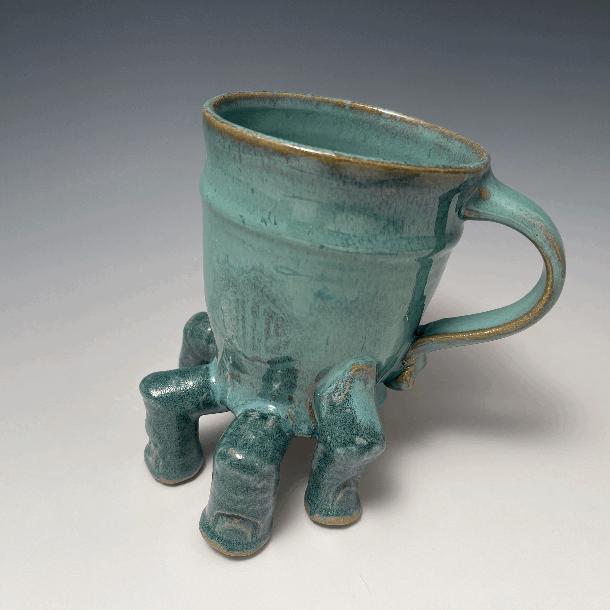 Creepy Crawly Mug: Teal With Antique Blue