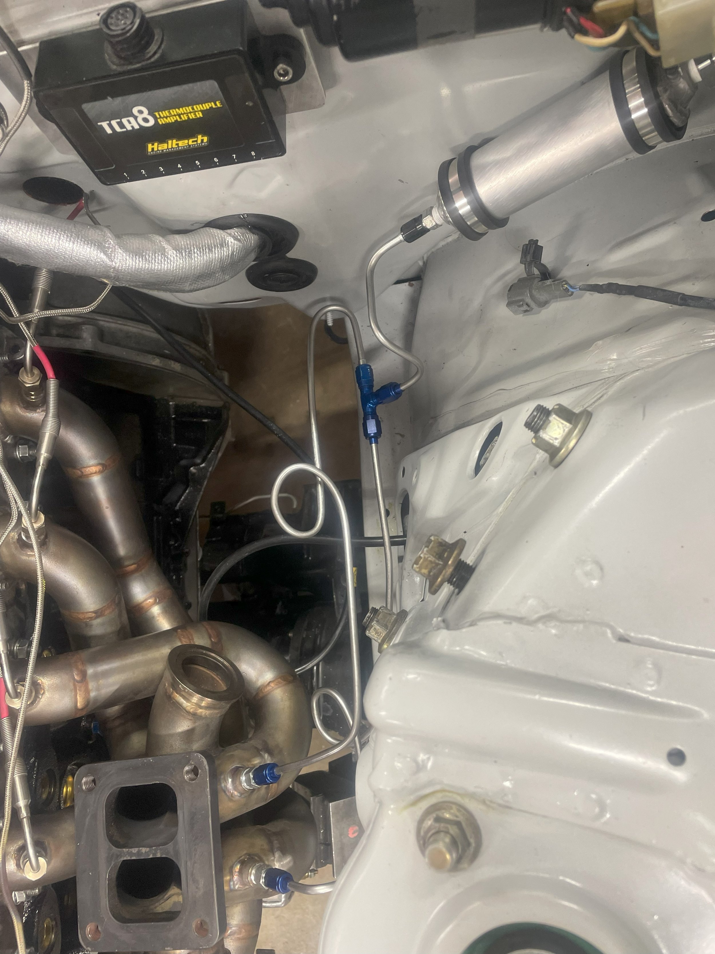 I made a custom made turbo manifold that incorporated individual exhaust gas temperature probes and a exhaust manifold pressure sensor.