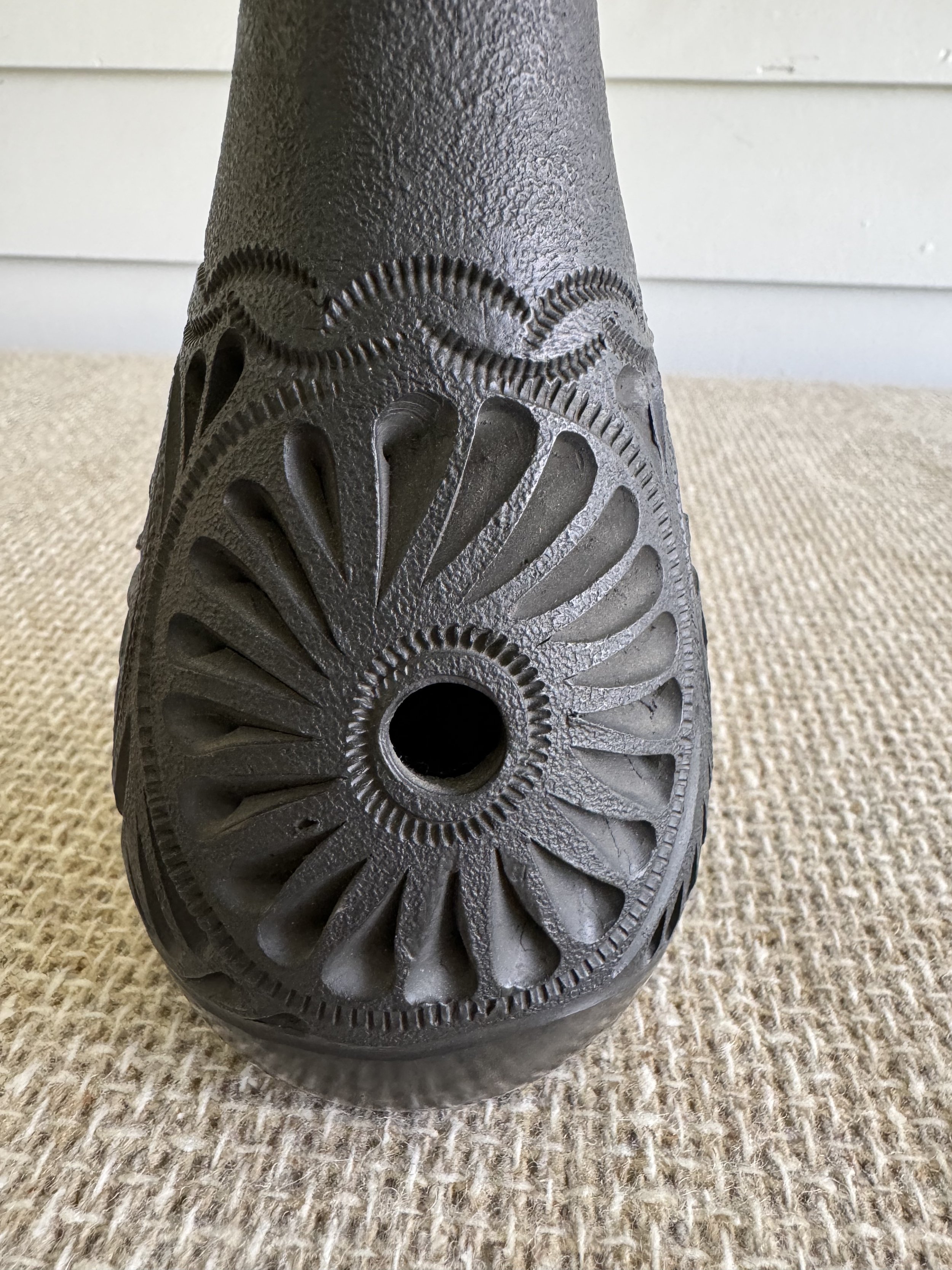 Oaxacan black clay vase