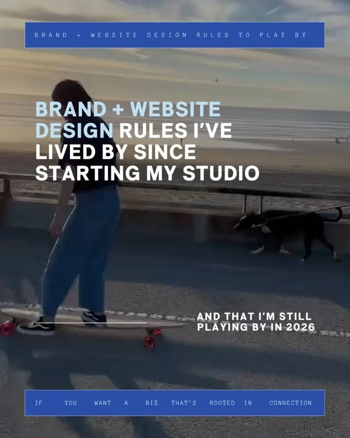 10 RULES I LIVE BY WHEN IT COMES TO DESIGN
(for businesses that want to be rooted in connection)

&darr;

When I started my studio, I realized there isn&rsquo;t a magic formula for the &ldquo;perfect&rdquo; brand or website. 
Every business, founder,