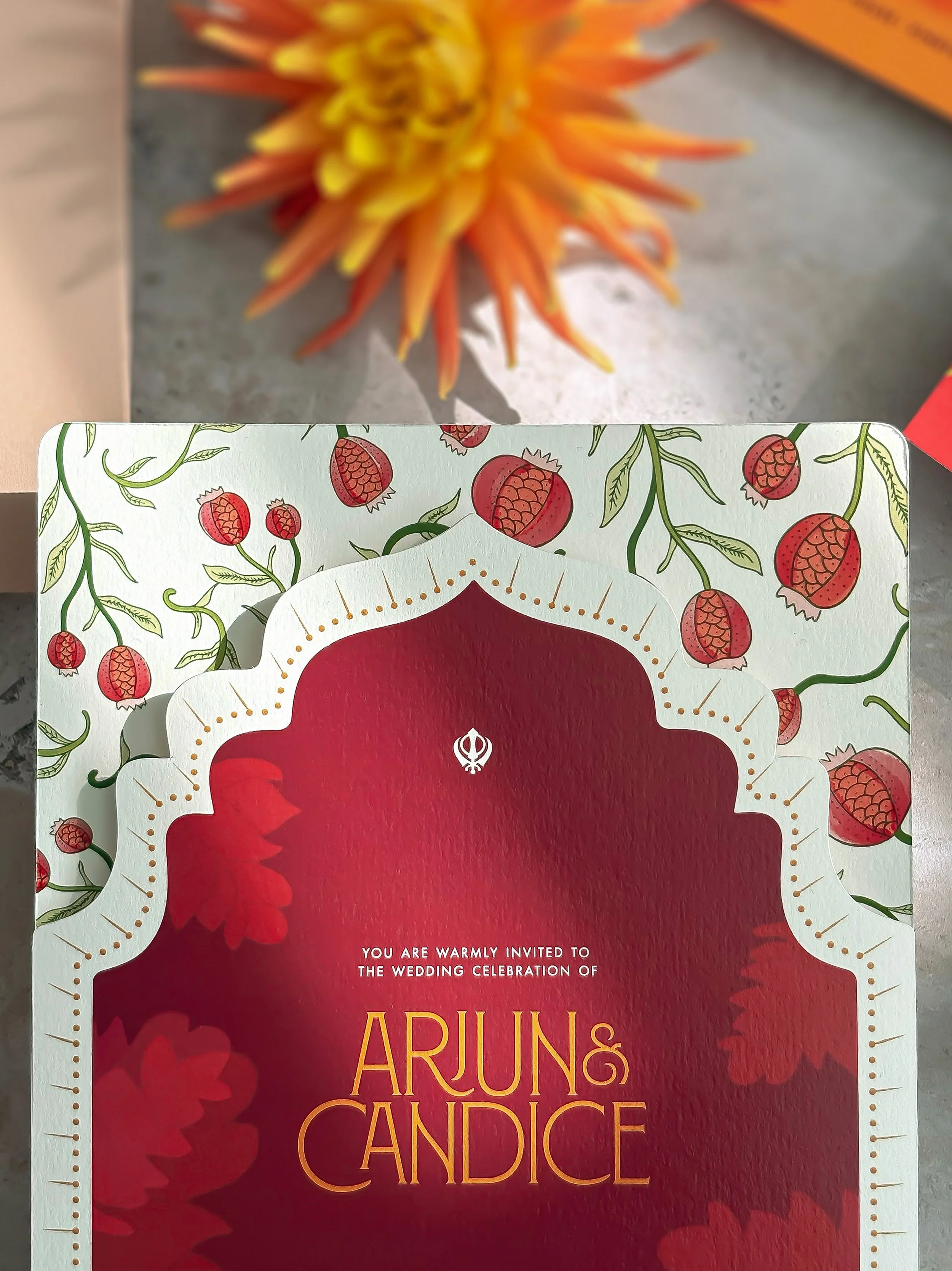 Bespoke multi-event wedding invitation suite designed for a Kin House celebration