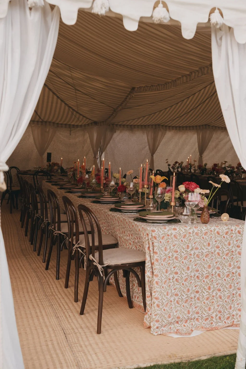 Kin House reception tables with personalised wedding stationery