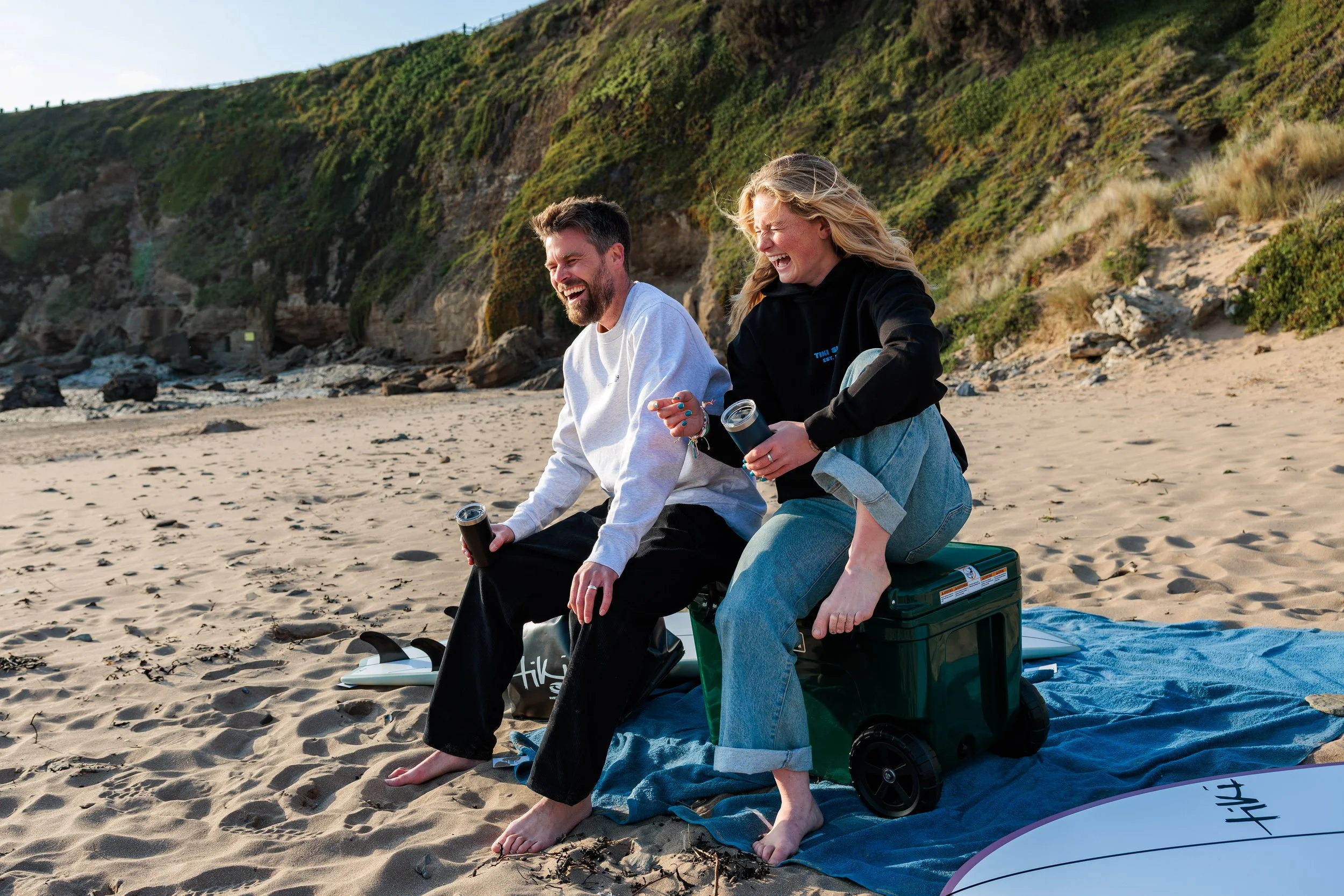 Tiki surf co models on saunton beach.jpg