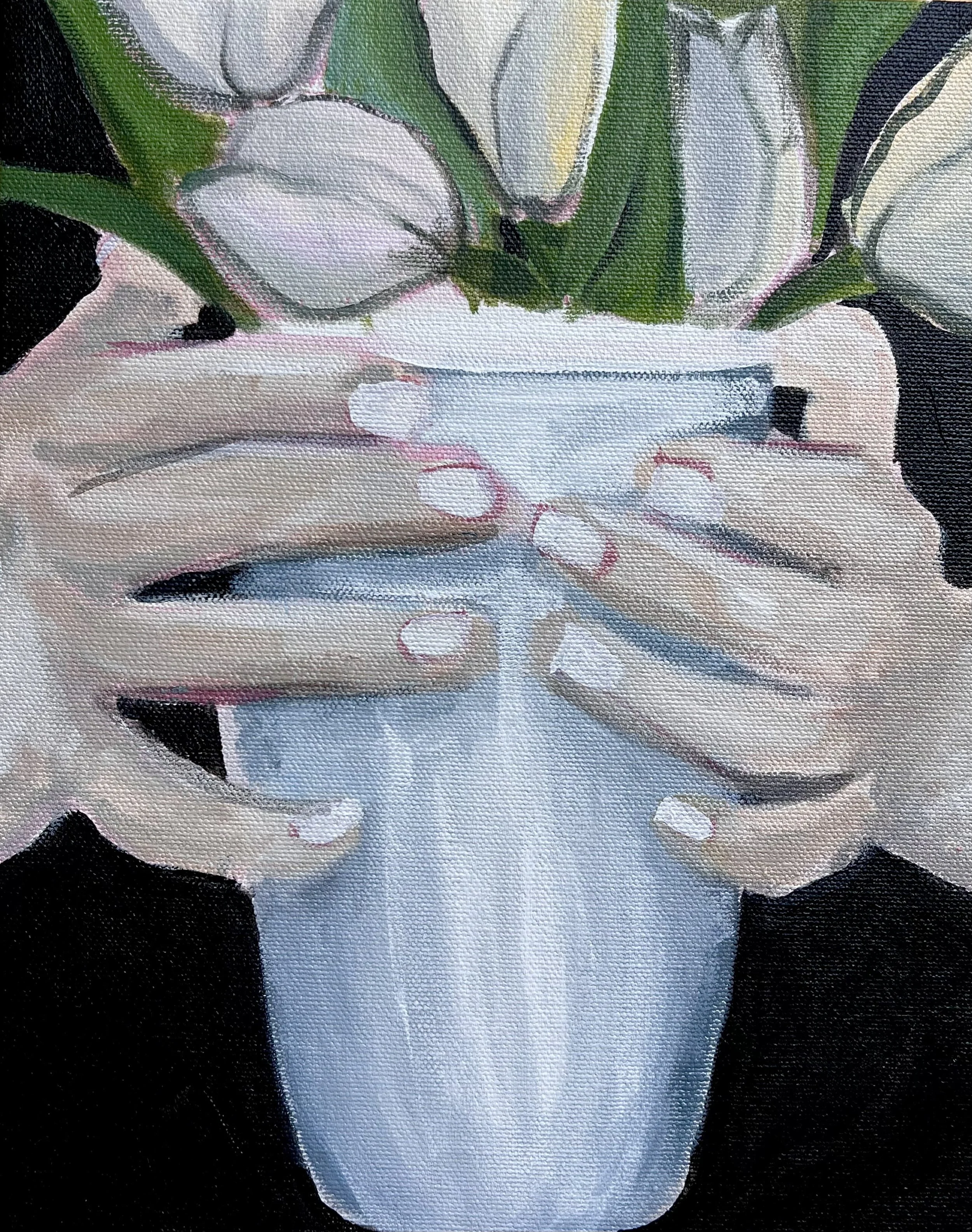 𝑨𝒏 𝑼𝒏𝒘𝒆𝒍𝒄𝒐𝒎𝒆 𝑮𝒊𝒇𝒕, 9" x 4", acrylic on canvas, 2023