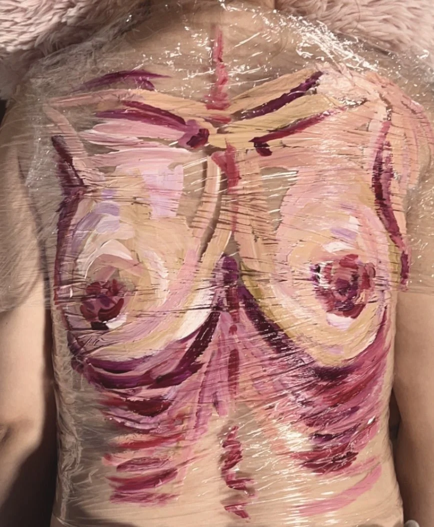 𝘽𝙤𝙪𝙣𝙙, 16" x 10", acrylic on saran wrap, 2023